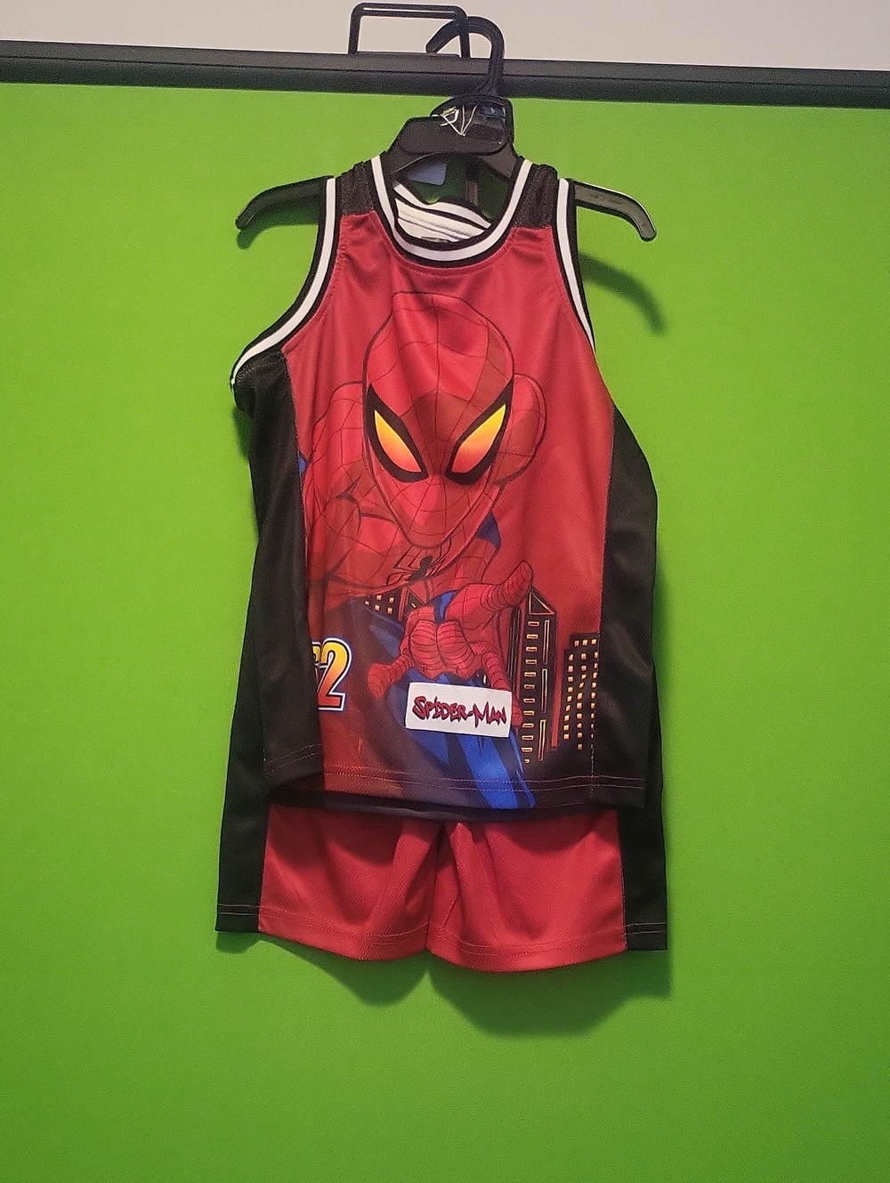 Red Spider-Man Youth Tank & Shorts Set Size (L 10/12)